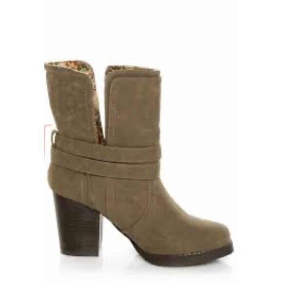 Qupid Convertible Tapestry Ankle Boots Women SZ 7 Block Heel Tapestry Boho Chic - Picture 2 of 13